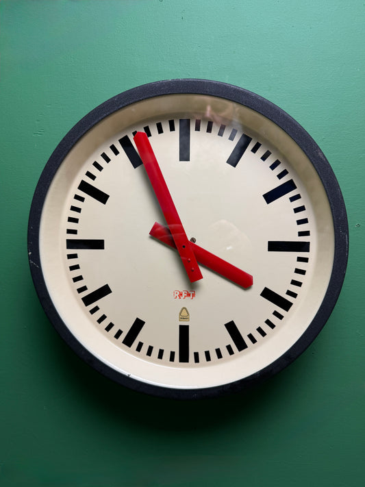 1950s East German Industrial Factory Clock By RFT