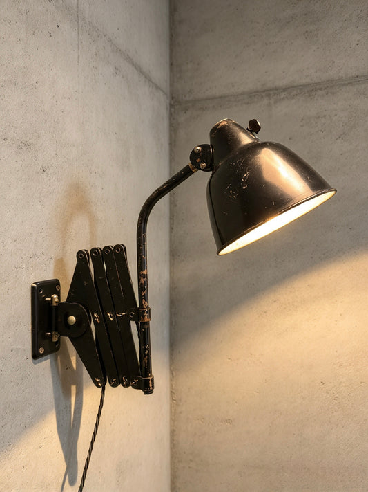 1940s Industrial Scissor Lamp By Helo Leuchten