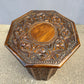 1950s Octaginal Hand Carved Walnut Turkish Table.