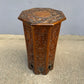 1950s Octaginal Hand Carved Walnut Turkish Table.