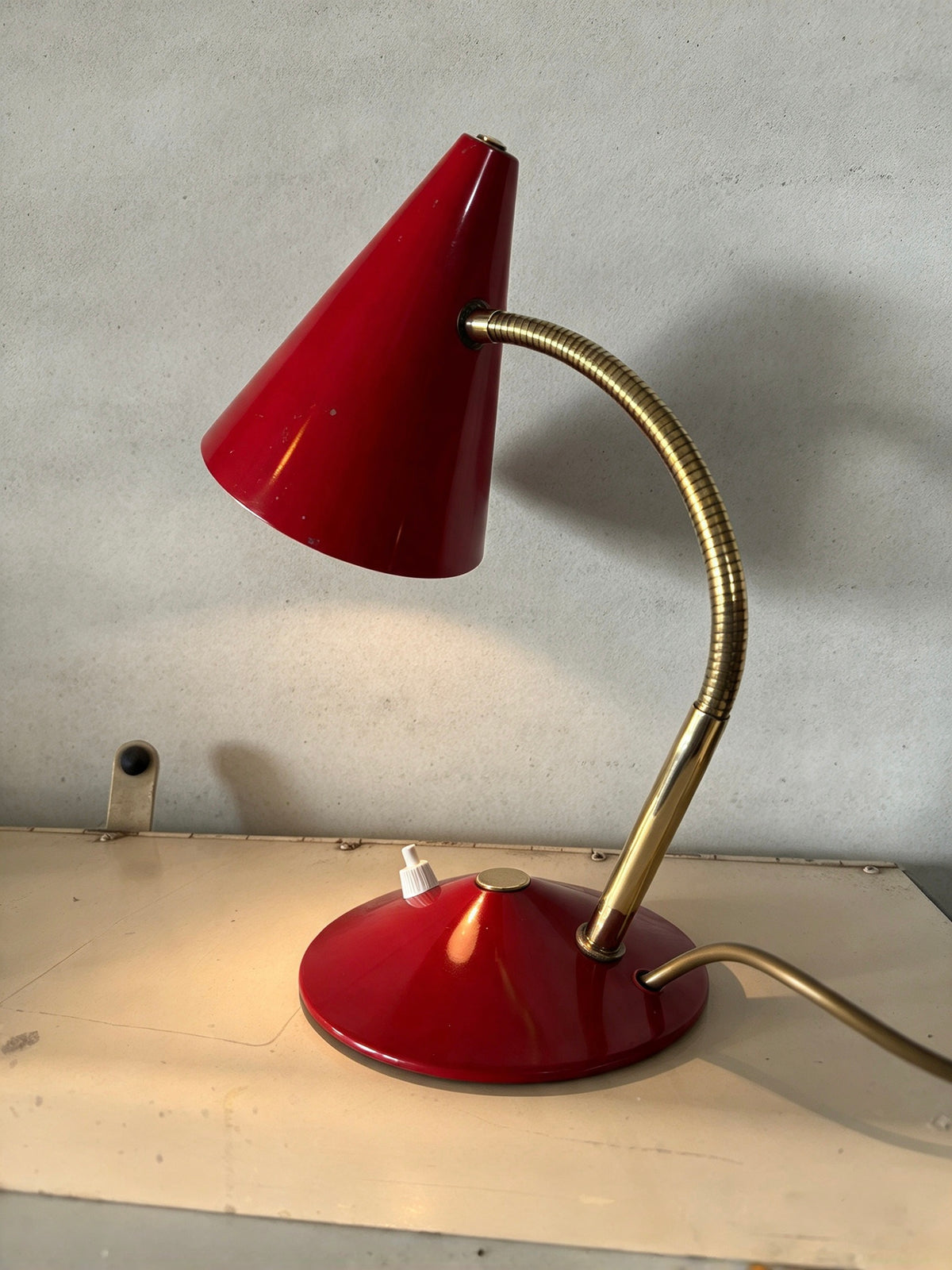 1950s Goose Neck Table Lamp By Helo Leuchten