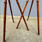 Rare Early Pair Of 1800s Campaign Washbowl Stands
