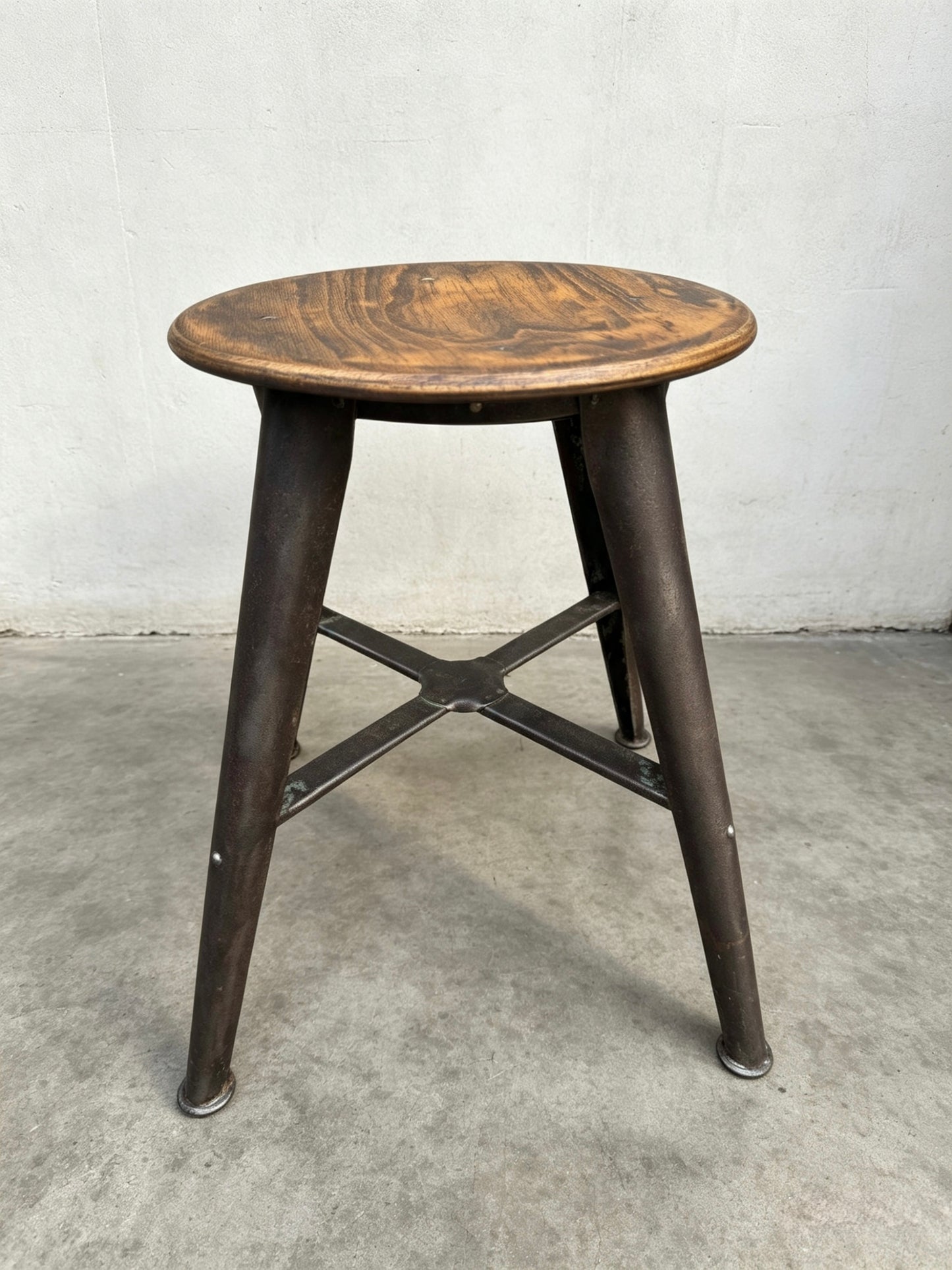 Rare 4 Leg Industrial Work Stool By Ama 1930s