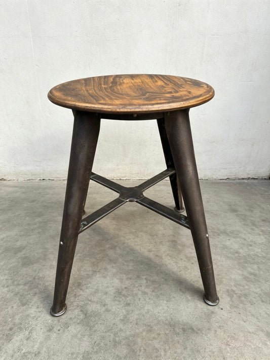 Rare 4 Leg Industrial Work Stool By Ama 1930s