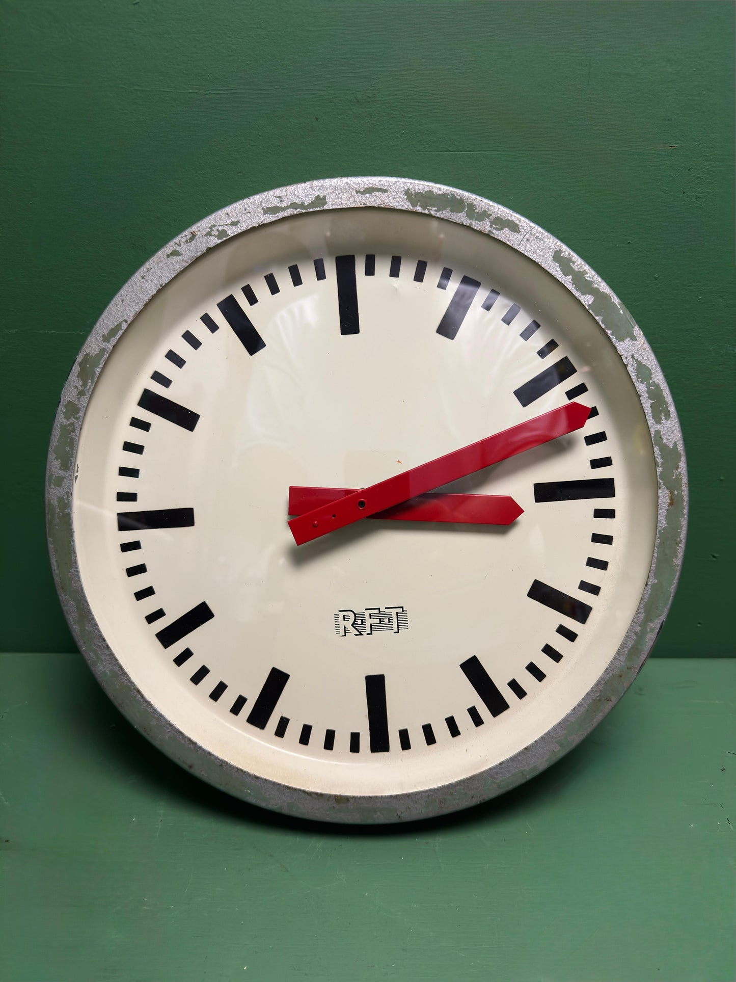 1970s East German Industrial Factory Clock By RFT