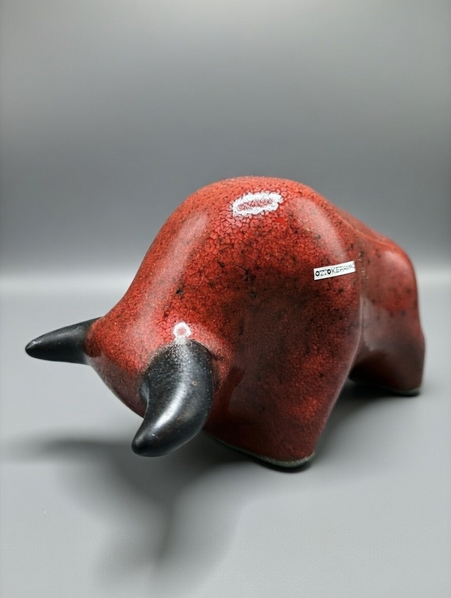 Otto Keramik Classic Ceramic Bull West German Pottery Fat Lava