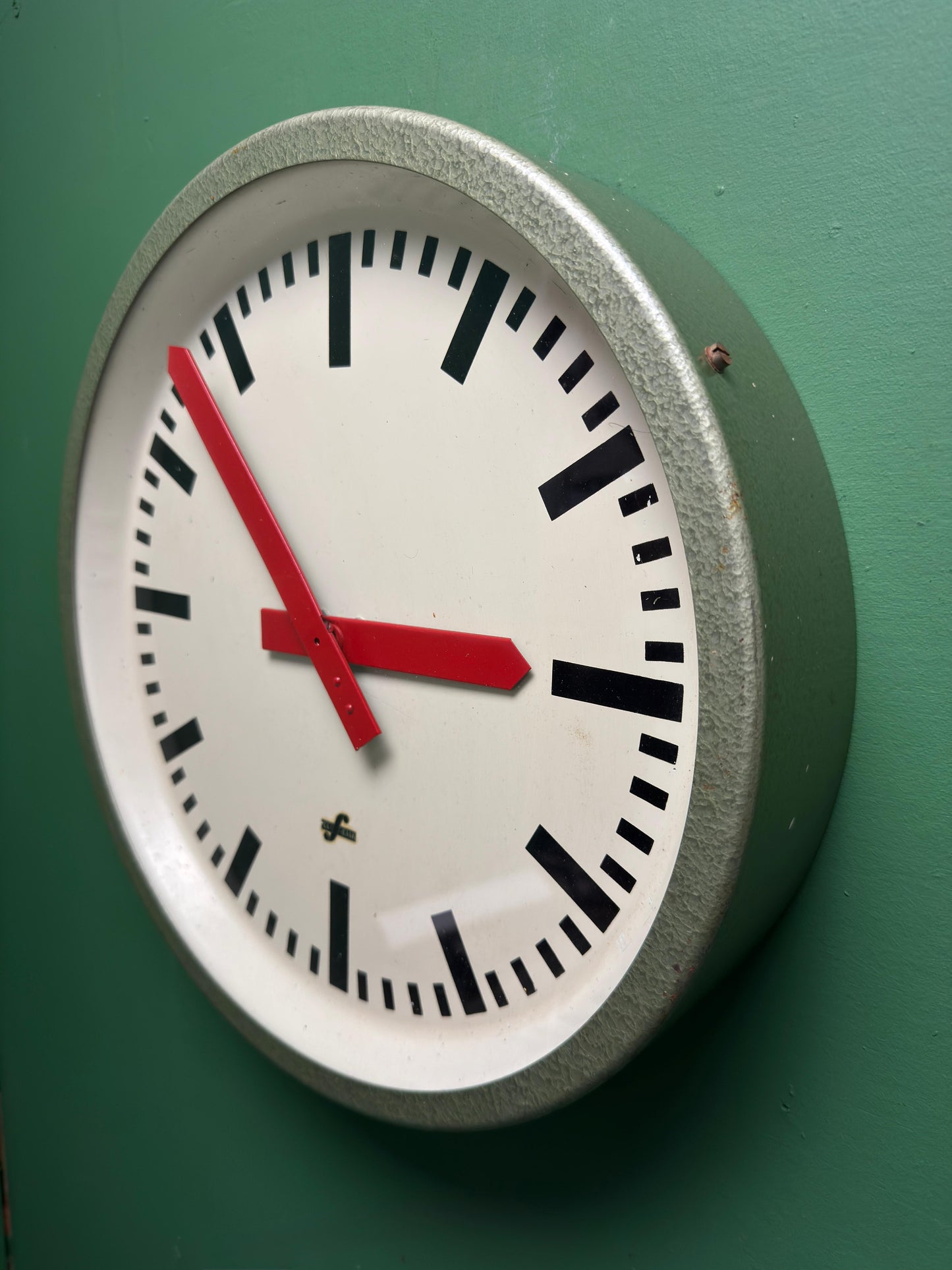 1960's East German Industrial Factory / Office Clocks By Elfema