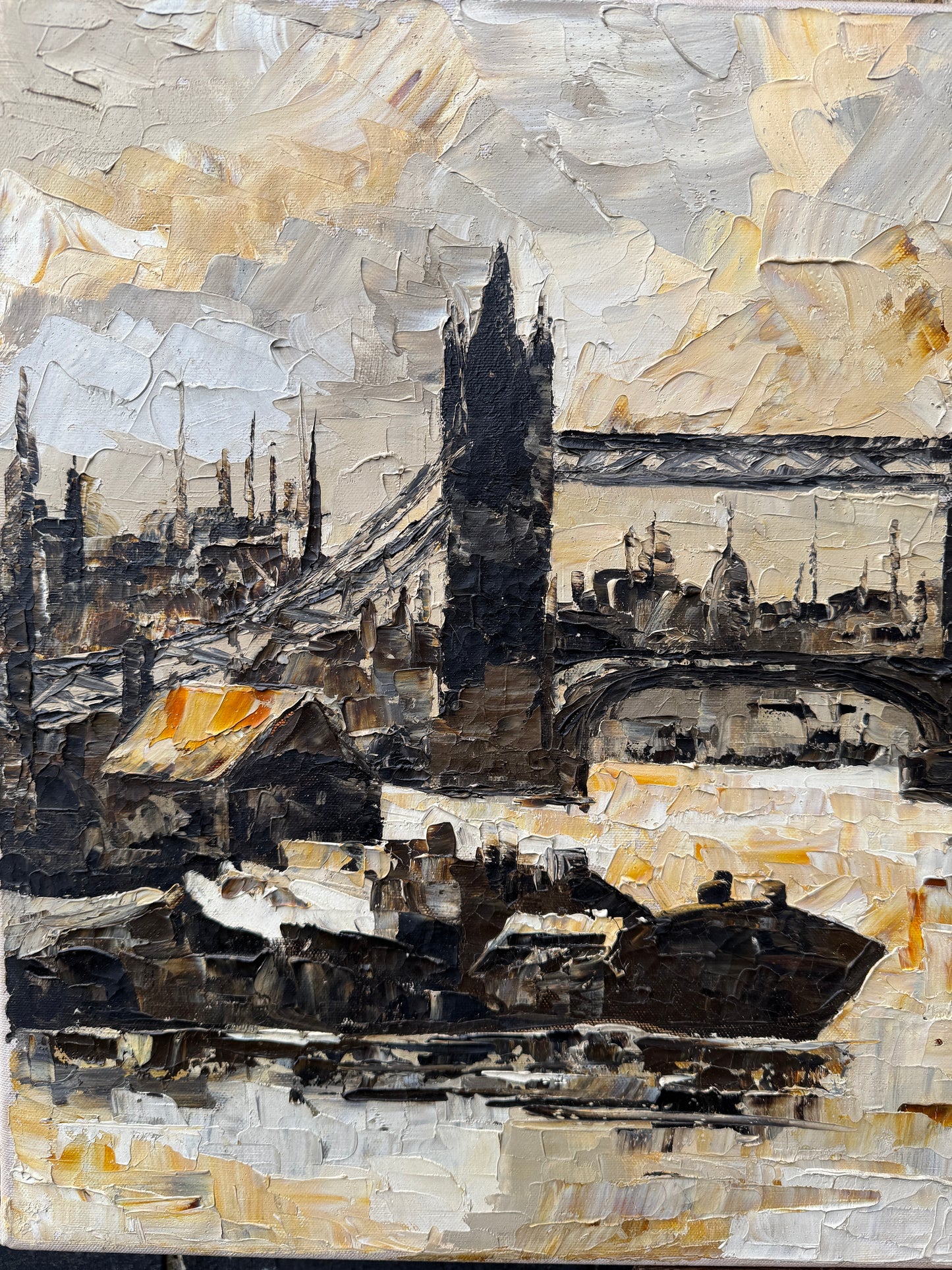 1967 Signed Oil On Canvas View Of London