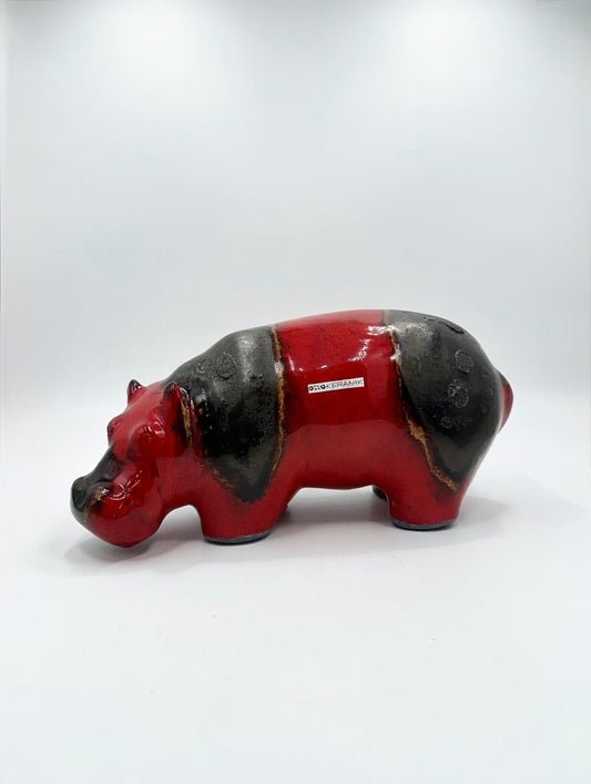 Otto Keramik Ceramic Hippopotamus West German Pottery Fat Lava