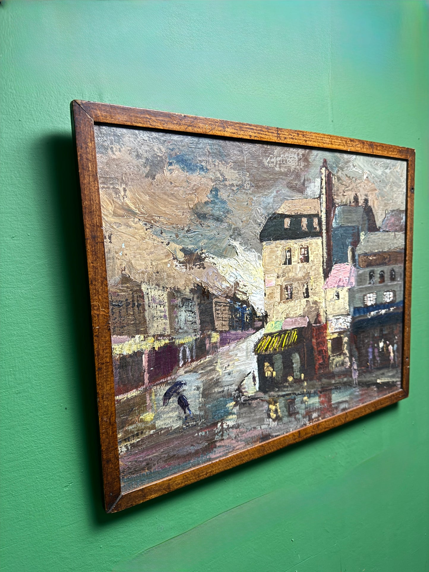 Oil Painting On Board Titled ‘ Stormy Night ‘