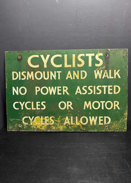 1950s Hand Painted Metal Sign