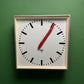 Large Czech Industrial 1970s Square Factory Clocks By Pragotron
