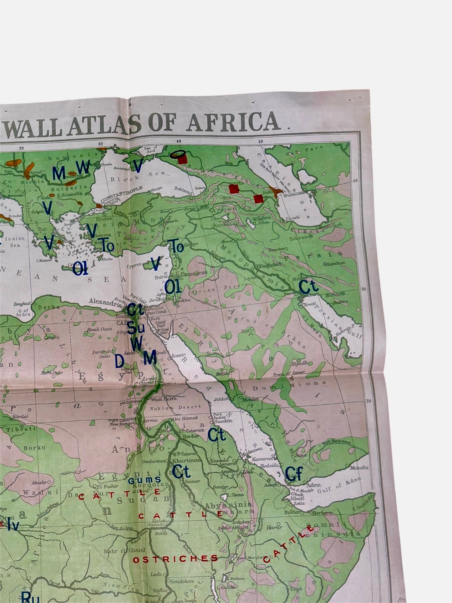 Philips Comparative Wall Atlas Of Africa Circa 1950s