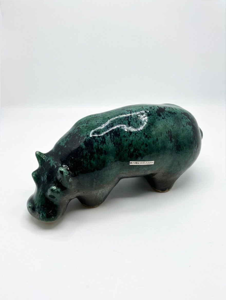 Otto Keramik Ceramic Hippopotamus West German Pottery Fat Lava