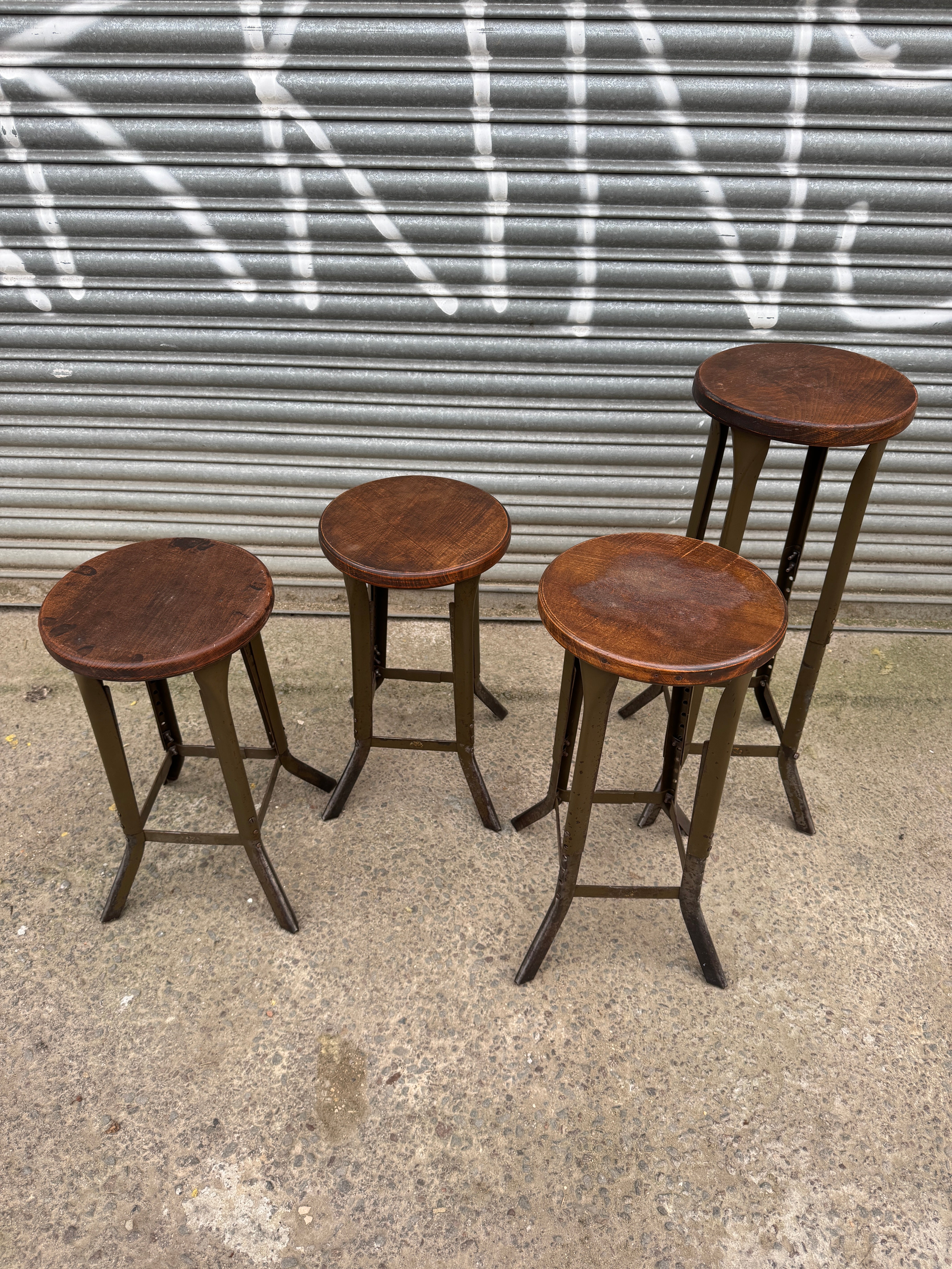 1940s London Made Sankey-Sheldon Factory Stools – www