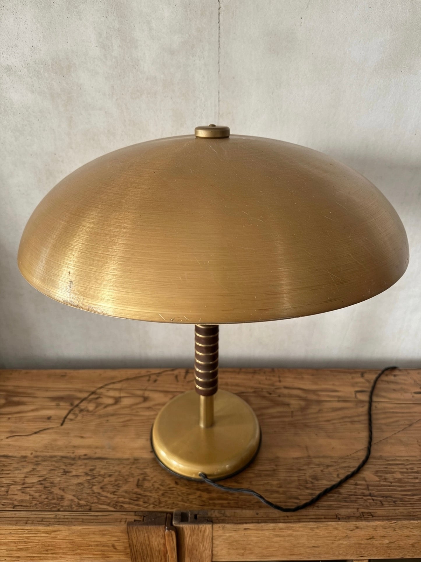 1940s Gold Table Lamp By SBF Sächsische Bronzewarenfabrik