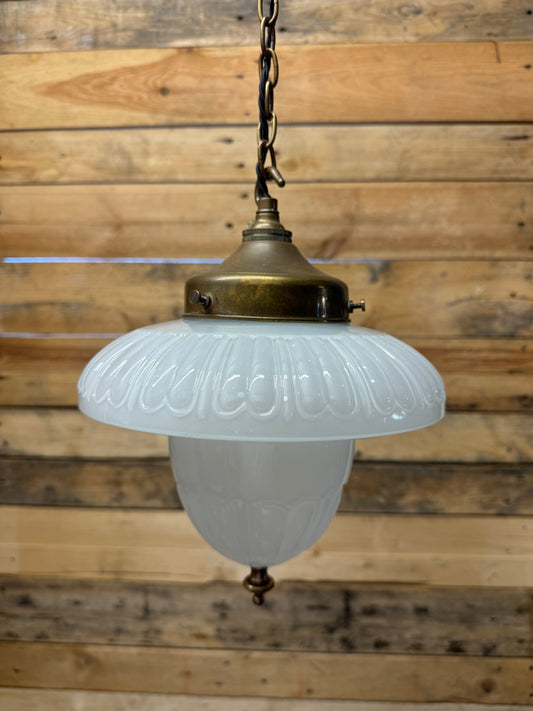 1930s Opaline Pendant Light Bencolite By Benjamin Electrics