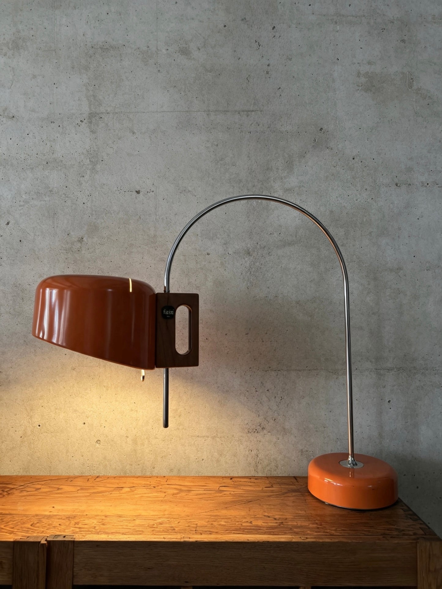 Rare Orange 1960s Fase Sauce Table Lamp By Tomas Diaz Magro Spain