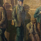 Oil Painting On Canvas Of 5 Elderly Gentlemen Signed A Jacobs 1917