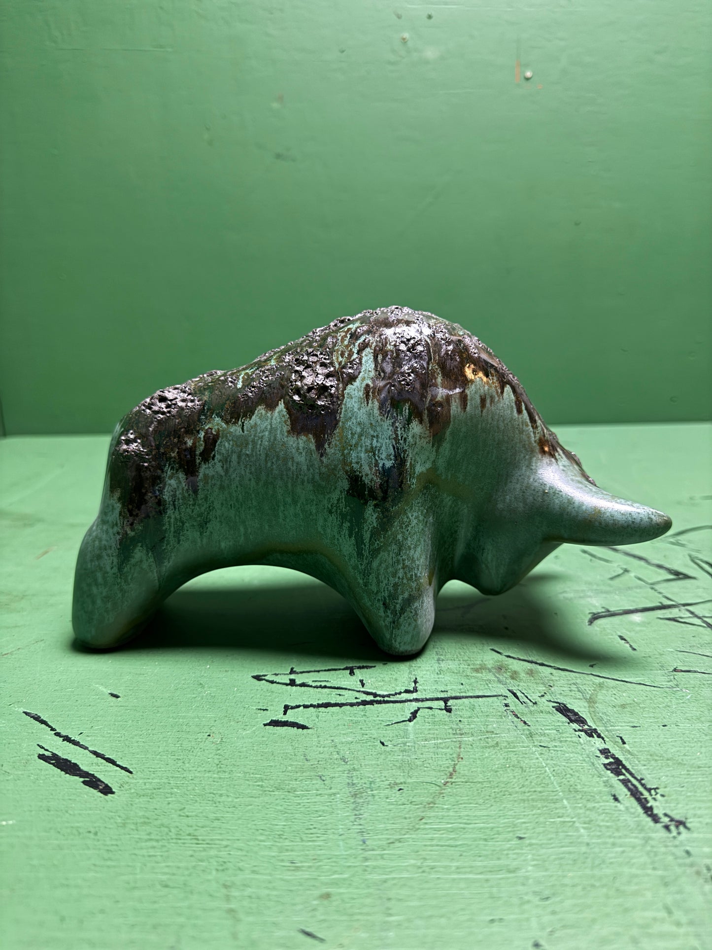 Otto Keramik Classic Ceramic Bull West German Pottery Fat Lava