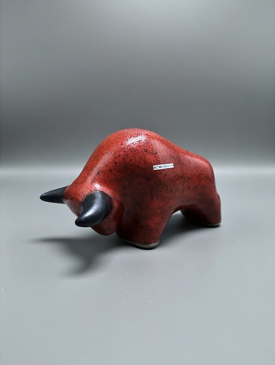 Otto Keramik Classic Ceramic Bull West German Pottery Fat Lava
