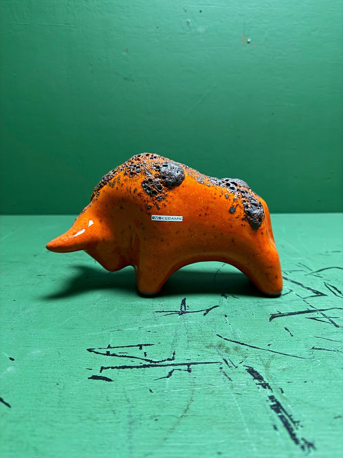 Otto Keramik Classic Ceramic Bull West German Pottery Fat Lava