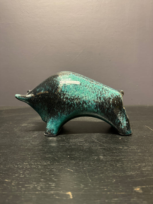Otto Keramik Ceramic Bull West German Pottery Fat Lava