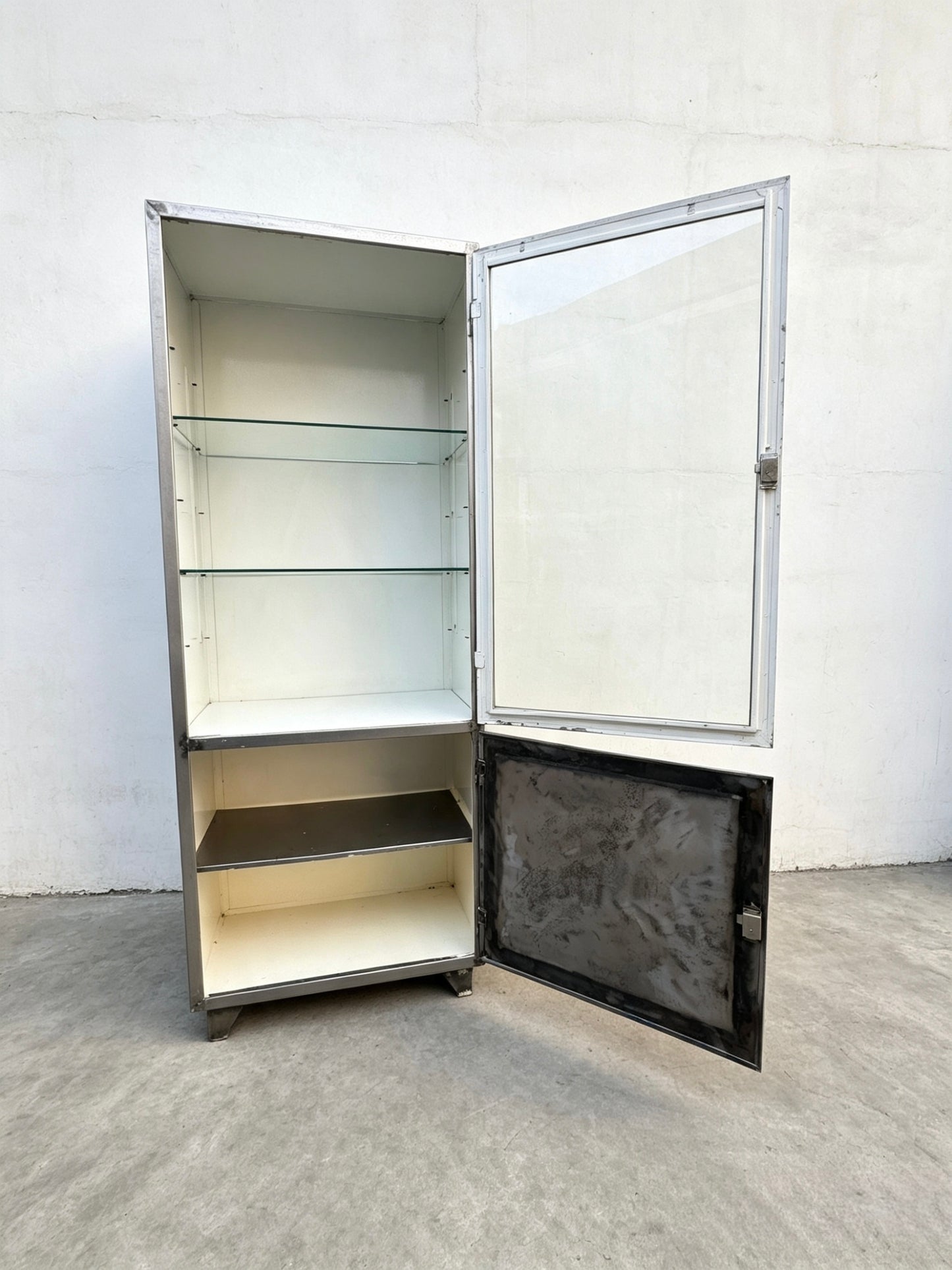 1960s German Steel Medical Cabinets