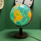 Vintage 1980s German Welt Im Raum Duo Glass Globe Lamp