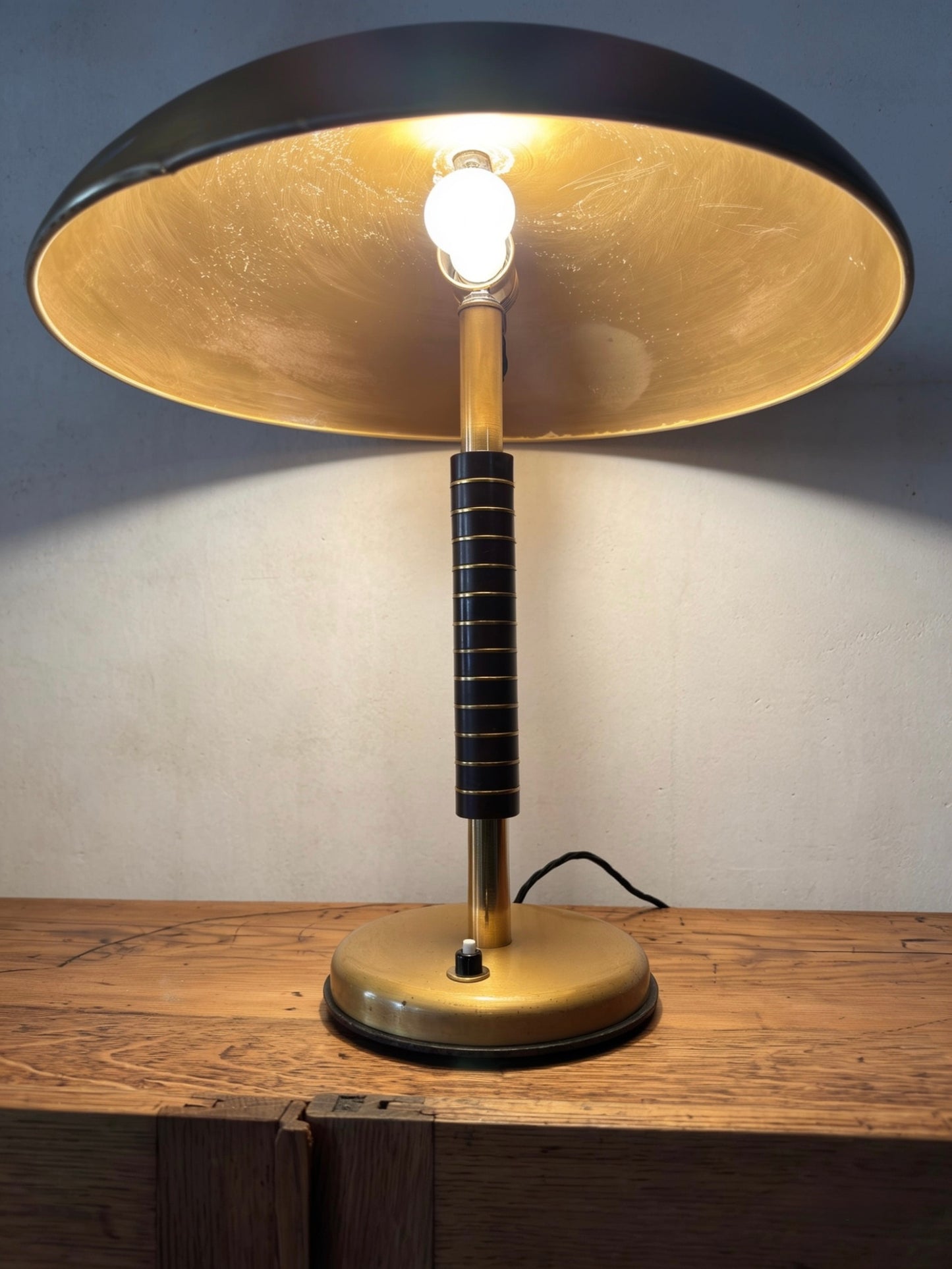 1940s Gold Table Lamp By SBF Sächsische Bronzewarenfabrik
