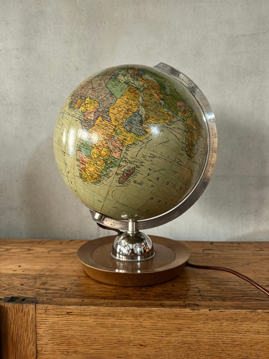 Vintage 1960s German Glass Globe Lamp By JRO Globus Munchen