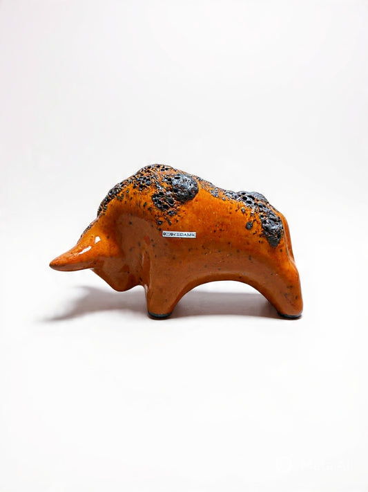 Otto Keramik Classic Ceramic Bull West German Pottery Fat Lava