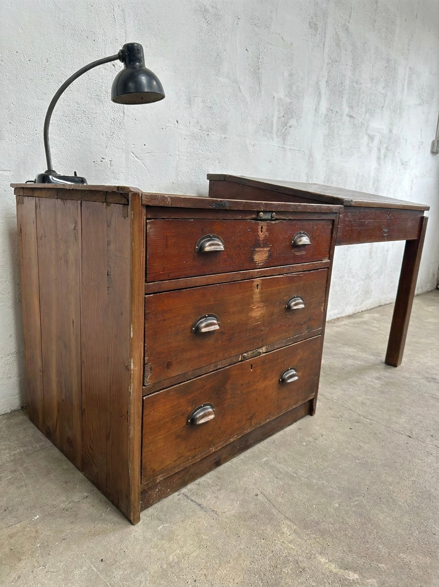 Scratch Built Warehouse Desk & Drawers Circa 1930s