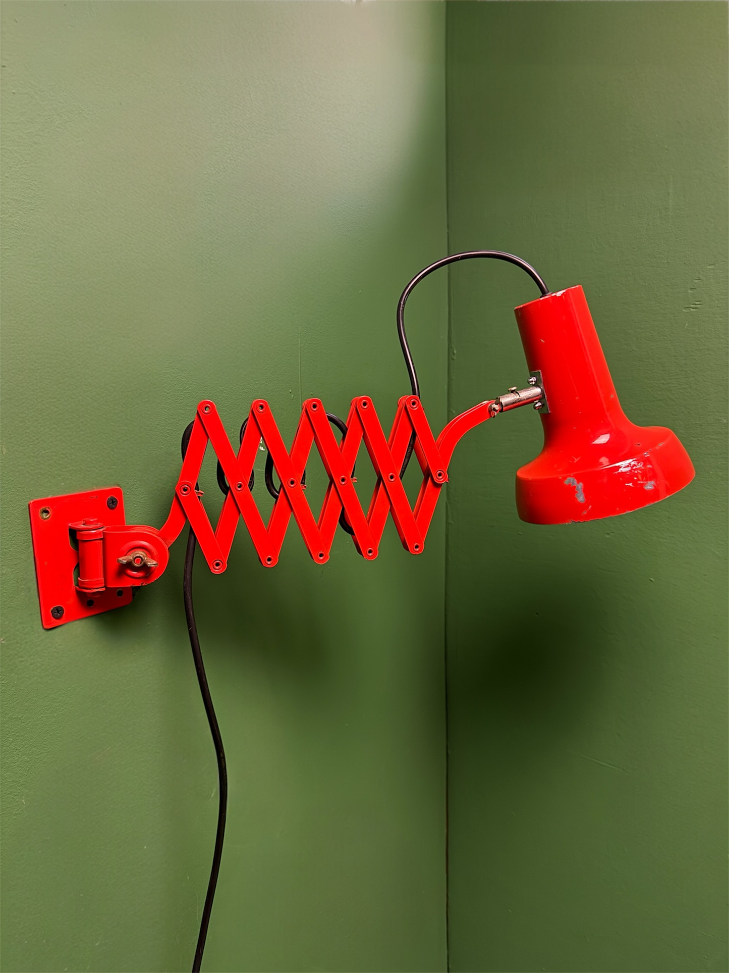 1970s Bright Orange Scissor Lamps By SIS Germany