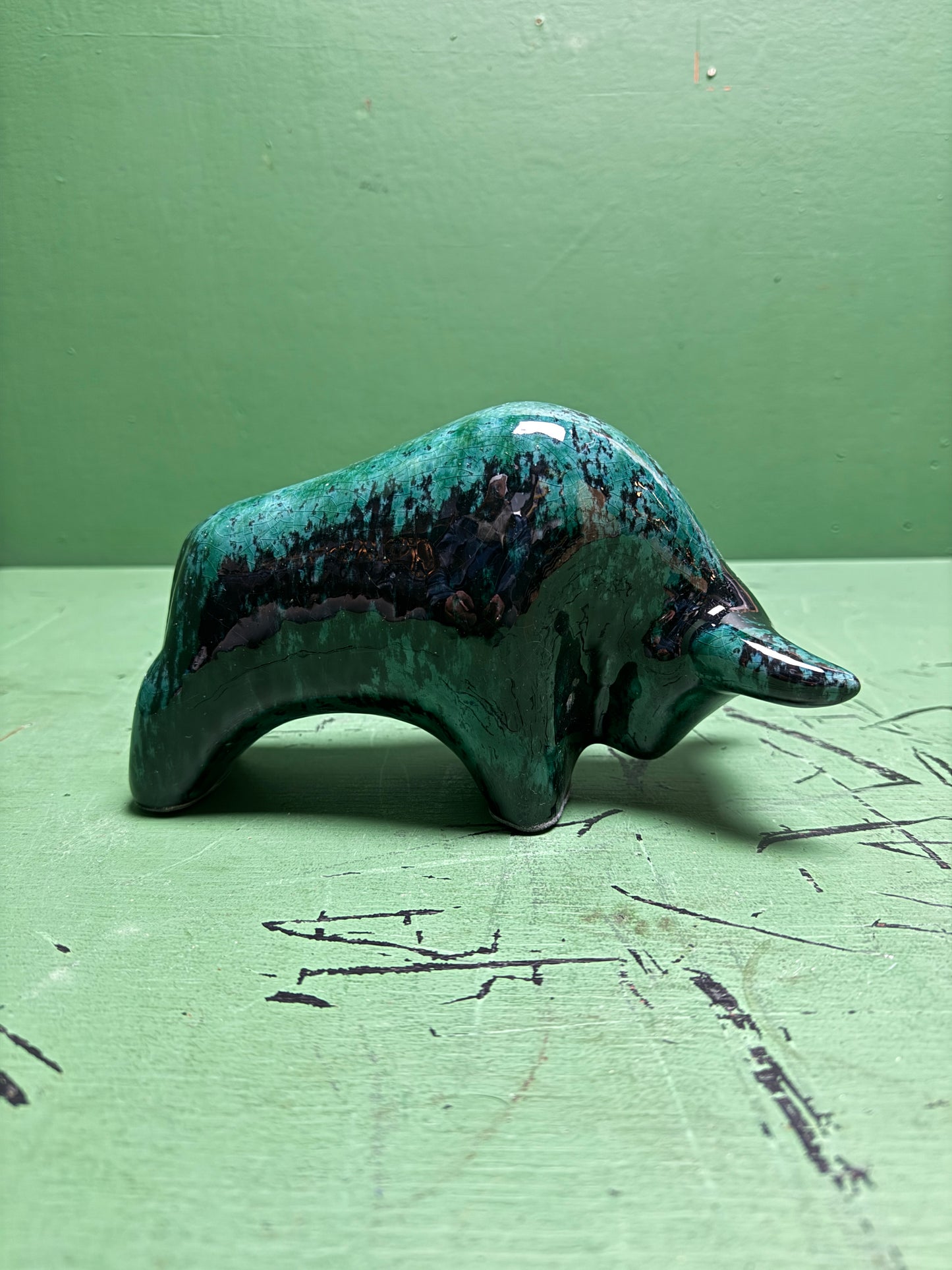 Otto Keramik Classic Ceramic Bull West German Pottery Fat Lava