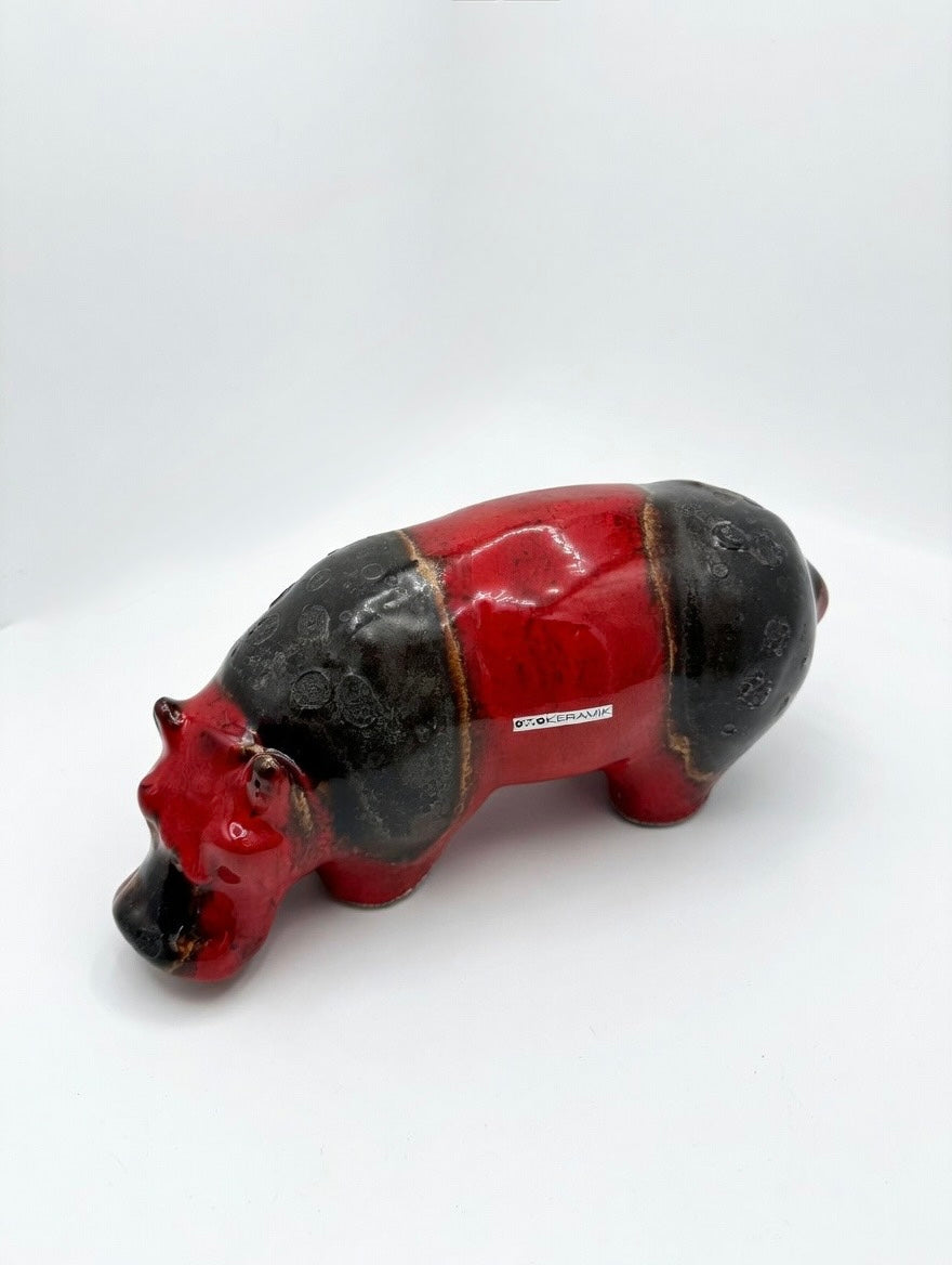 Otto Keramik Ceramic Hippopotamus West German Pottery Fat Lava