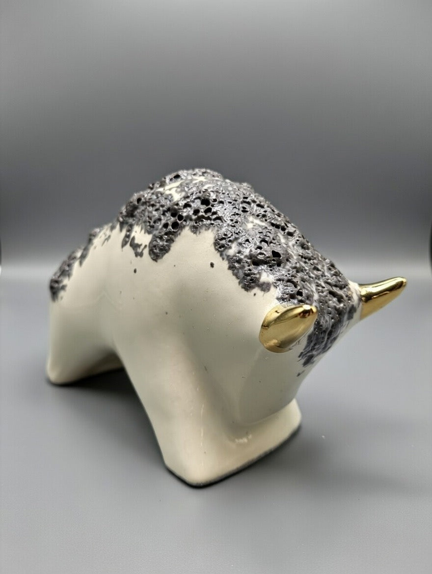 Otto Keramik Gold Edition Ceramic Bull West German Pottery Fat Lava