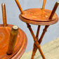 Rare Early Pair Of 1800s Campaign Washbowl Stands