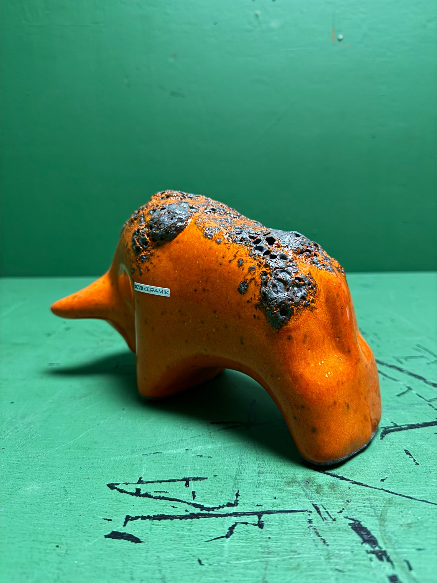 Otto Keramik Classic Ceramic Bull West German Pottery Fat Lava