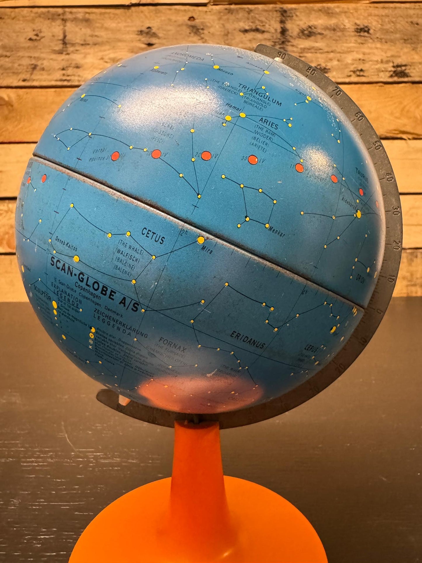 1960s Metal Celestial Table Globe By Scan Globe AS Copenhagen