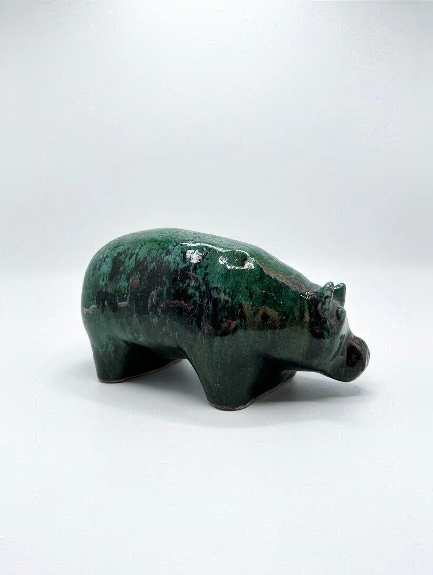 Otto Keramik Ceramic Hippopotamus West German Pottery Fat Lava