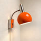 1960s Retro Orange & Chrome Wall Lamp