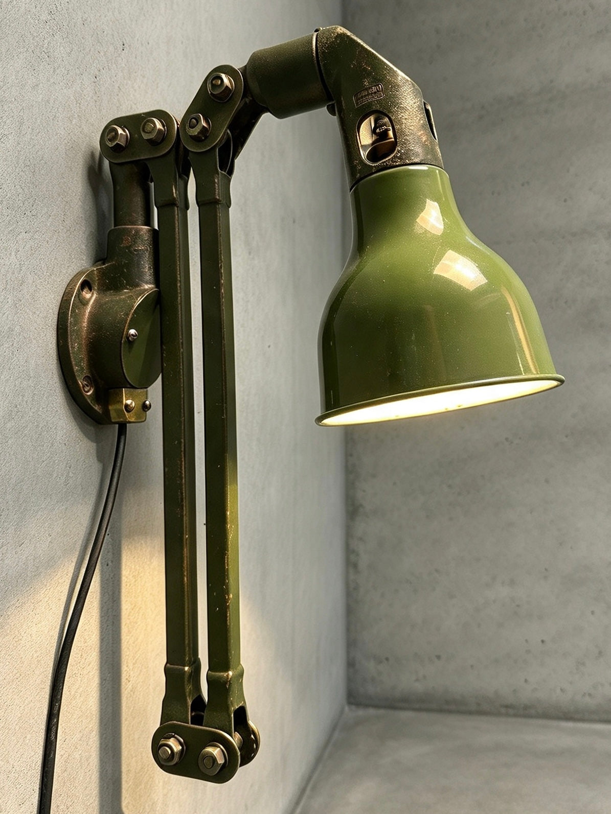Large 1930s Industrial Wall Lamp By Mek Elek London