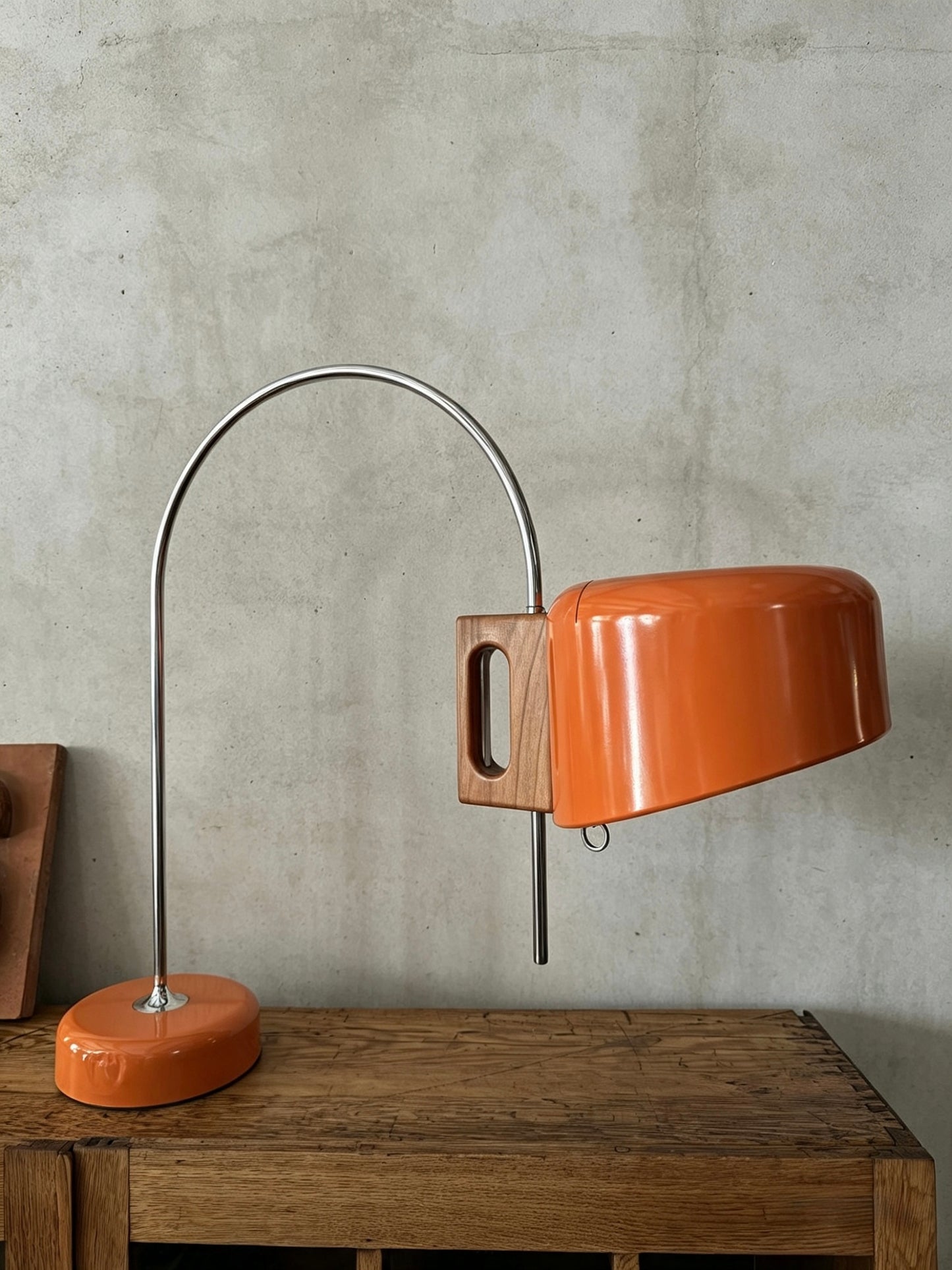 Rare Orange 1960s Fase Sauce Table Lamp By Tomas Diaz Magro Spain