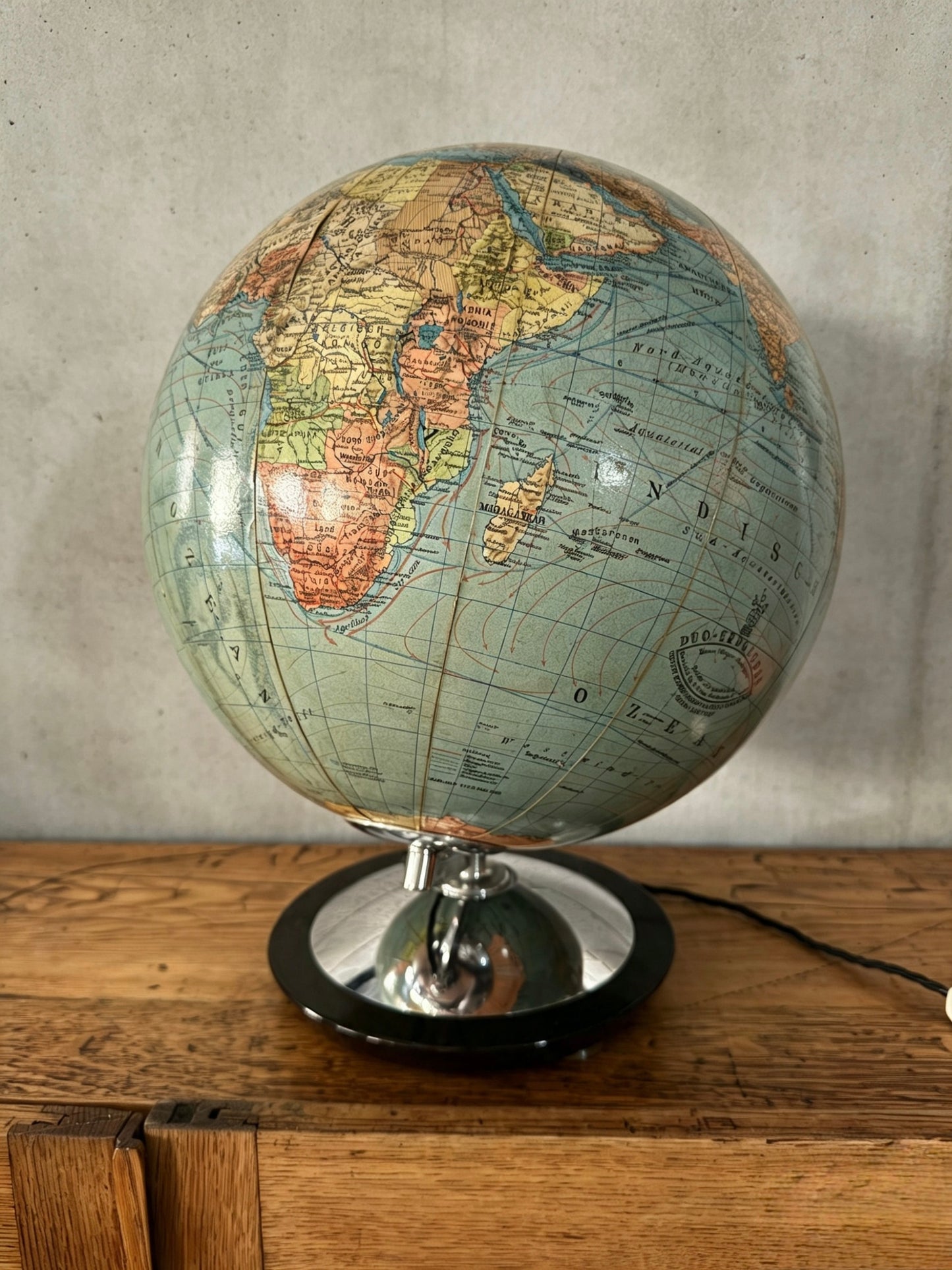 Vintage 1960s DBG Duo Glass Globe Lamp Darmstadt Germany