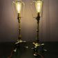 Circa 1910 Pair Of Faraday & Son Brass Pullman Lamps