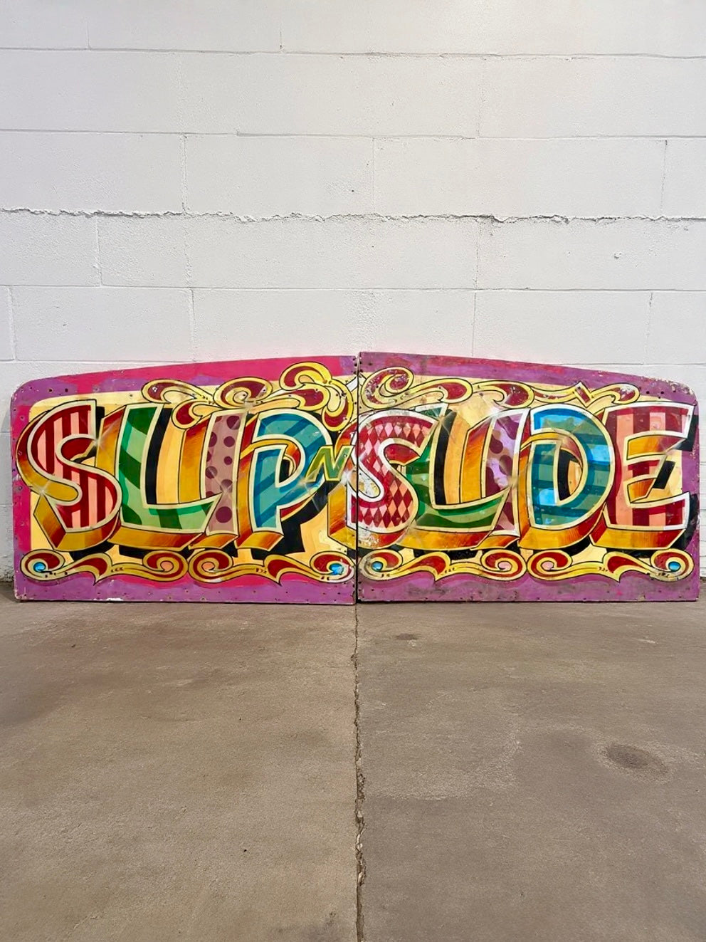 Fair Ground Art Slip N Slide Helter Skelter Sign By Fred Fowle