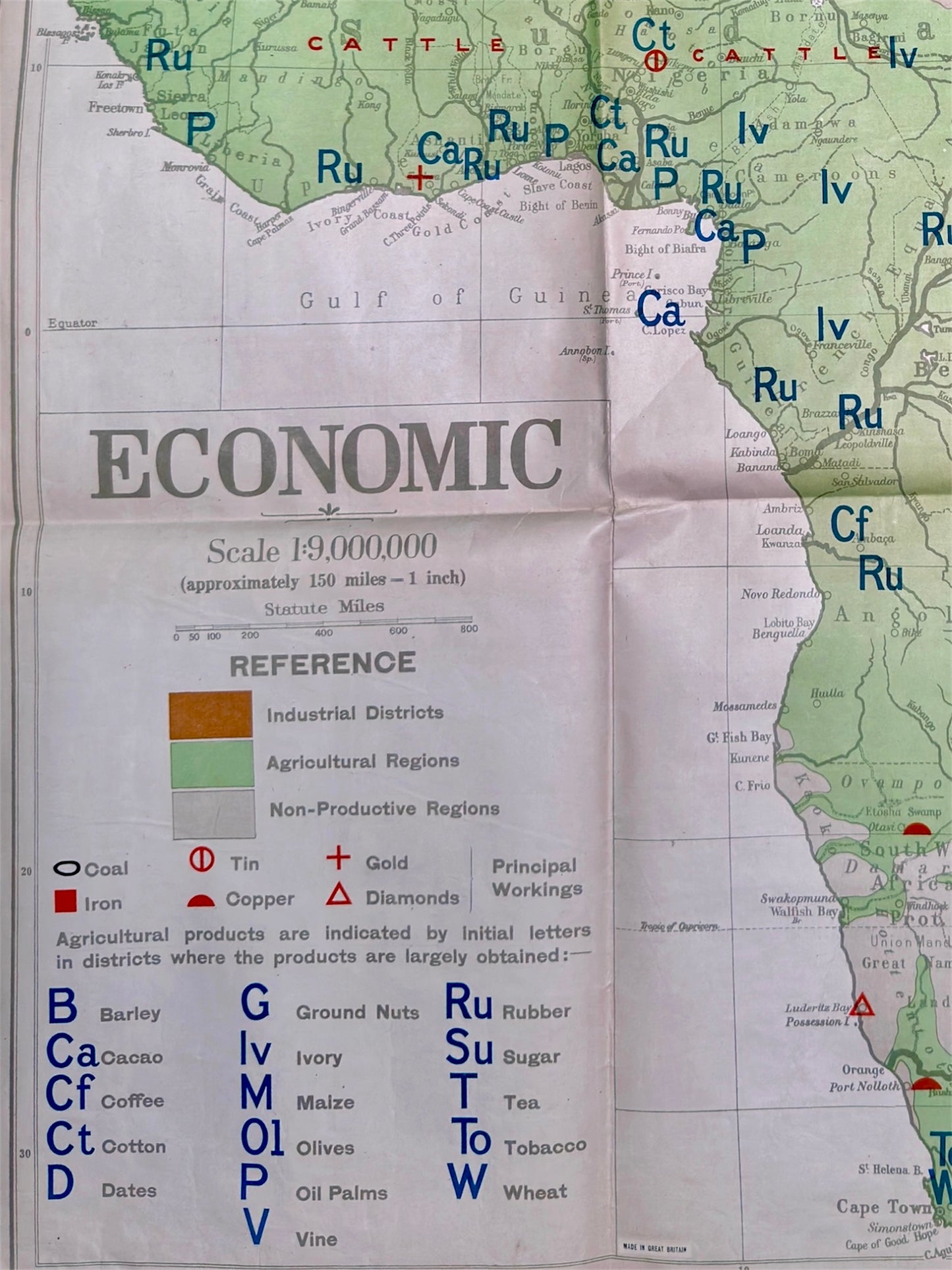 Philips Comparative Wall Atlas Of Africa Circa 1950s