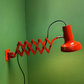 1970s Bright Orange Scissor Lamps By SIS Germany