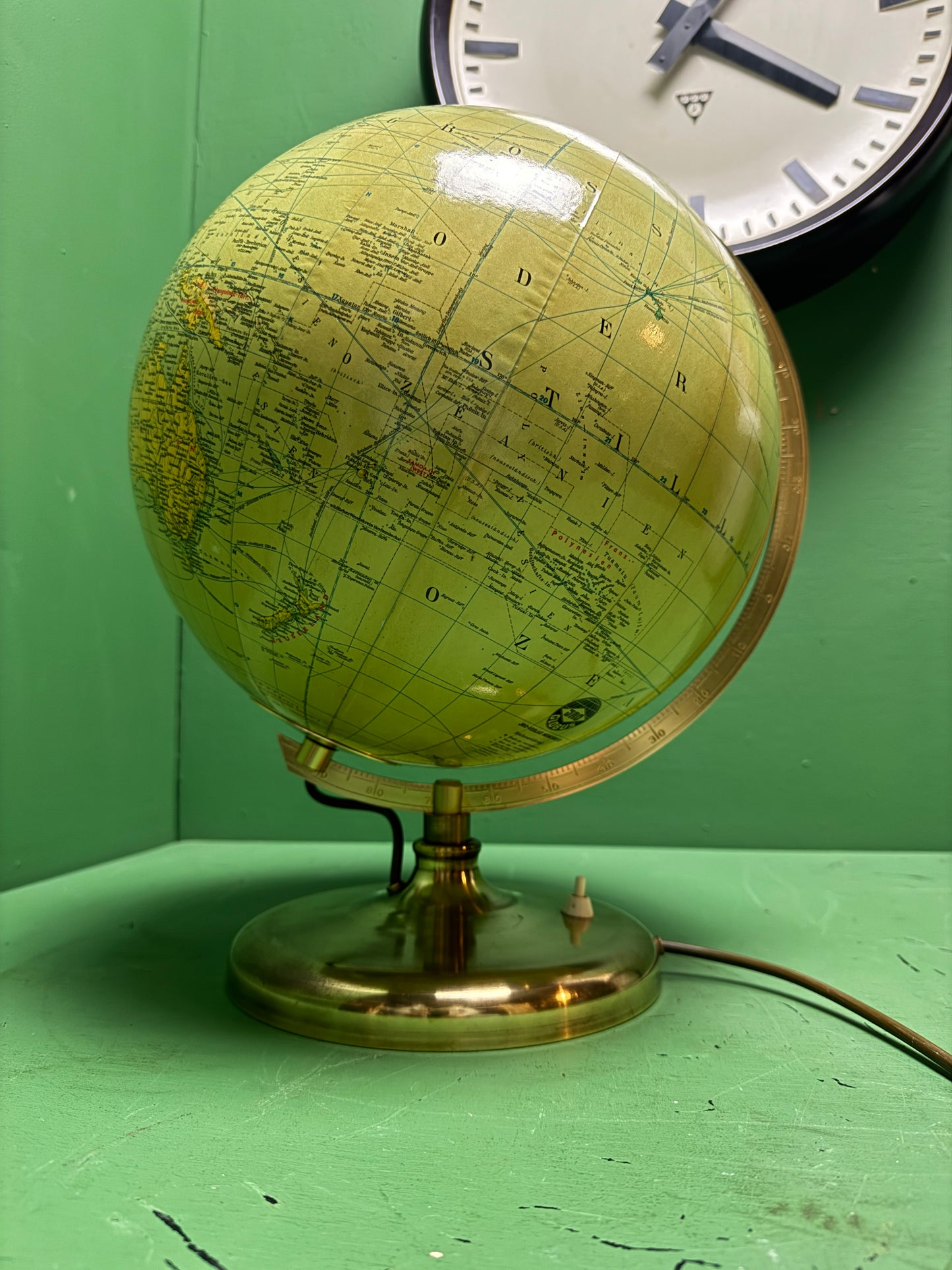 Vintage 1960s German Glass Globe Lamp By JRO Globus Munchen